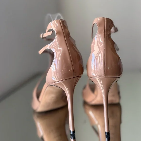 JIMMY CHOO Azia 95 Ballet Pink Patent Leather Sandals $895 40.5 - Picture 11 of 16